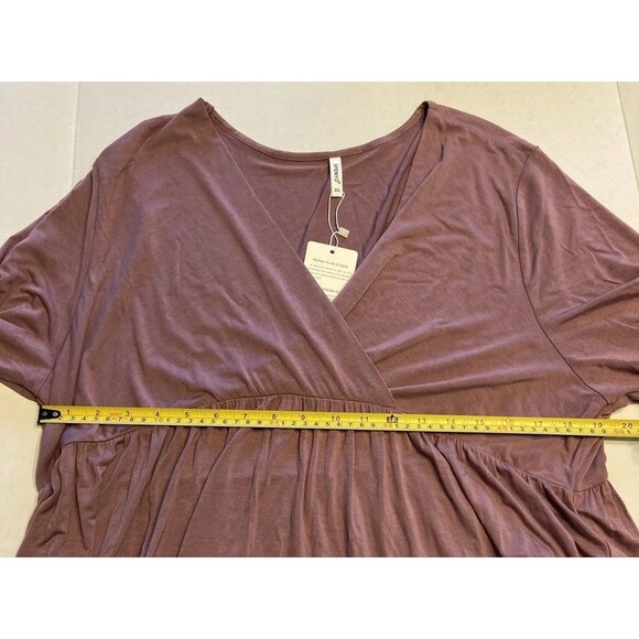 Maternity Womens 3X Empire MAXI Dress Mauve 3/4 Sleeve Spring Formal Casual NWT - Picture 9 of 12